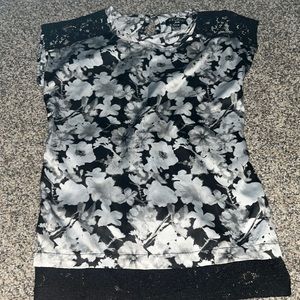 A black and white flower shirt